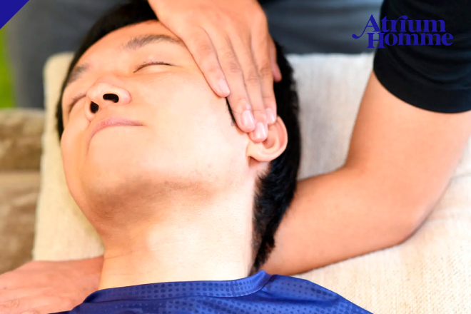 12月限定！人気No.1ヘッドスパ(60分)＋ヒゲ脱毛 ¥22,000→¥9,800｜ATRIUM HOMME恵比寿